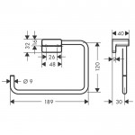 Держатель для полотенец Hansgrohe AddStoris 41754000 19 см
